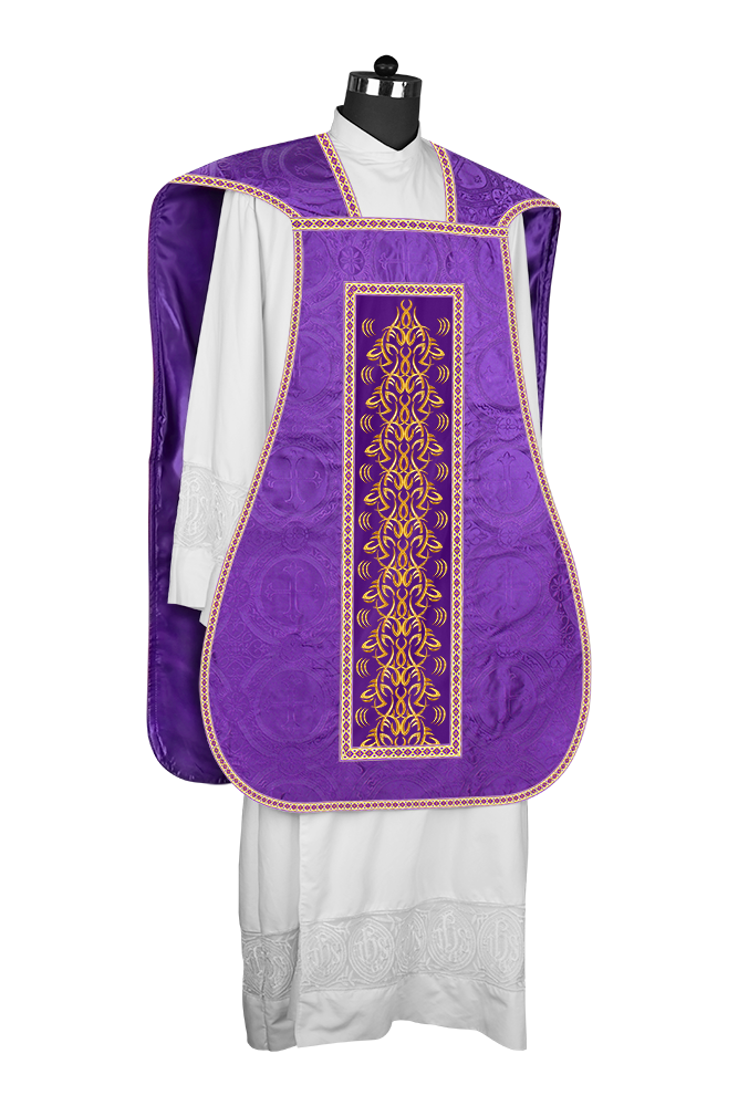 Roman Fiddleback Chasuble With Enhanced Embroidery  & trims