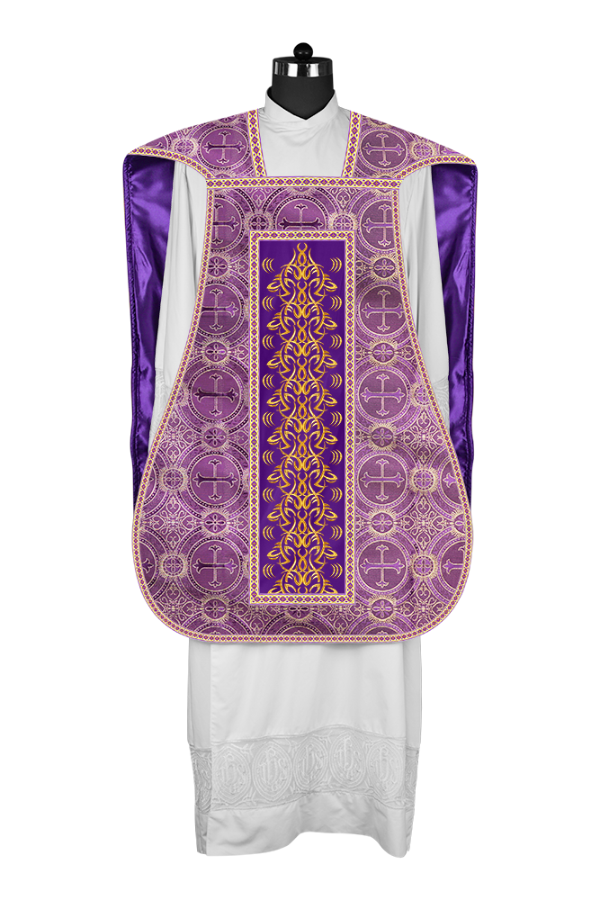 Roman Fiddleback Chasuble With Enhanced Embroidery  & trims