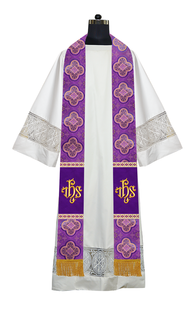 Minister Stole with Embroidered Liturgical motif