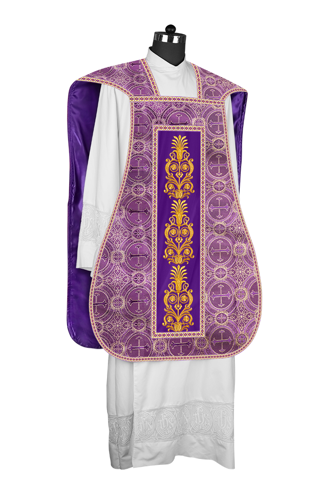 Roman Chasuble Vestments Adorned With Trims