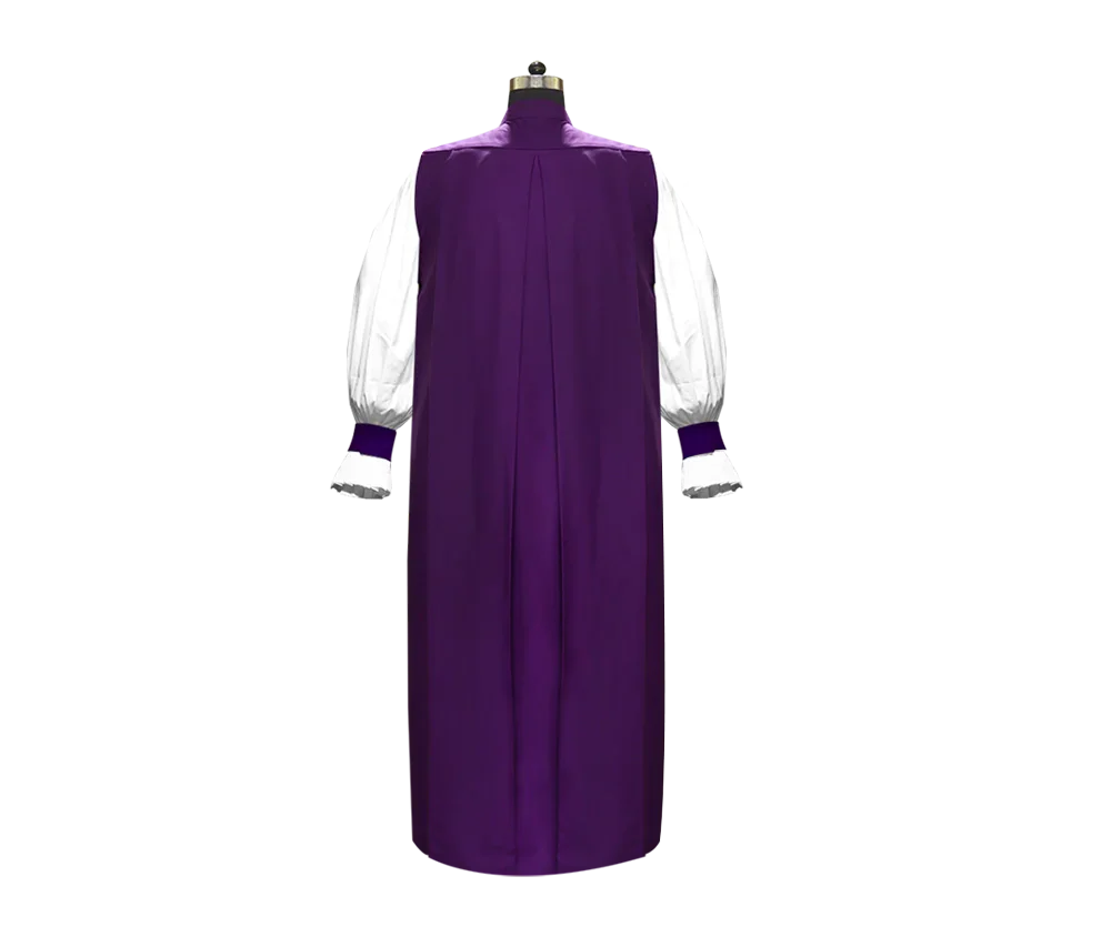 Purple and white church vestment cassock with high collar by PSG Vestments