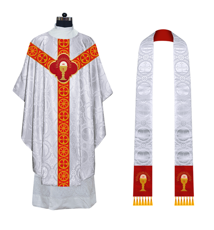 Gothic Chasuble Vestment with Y type braided orphrey