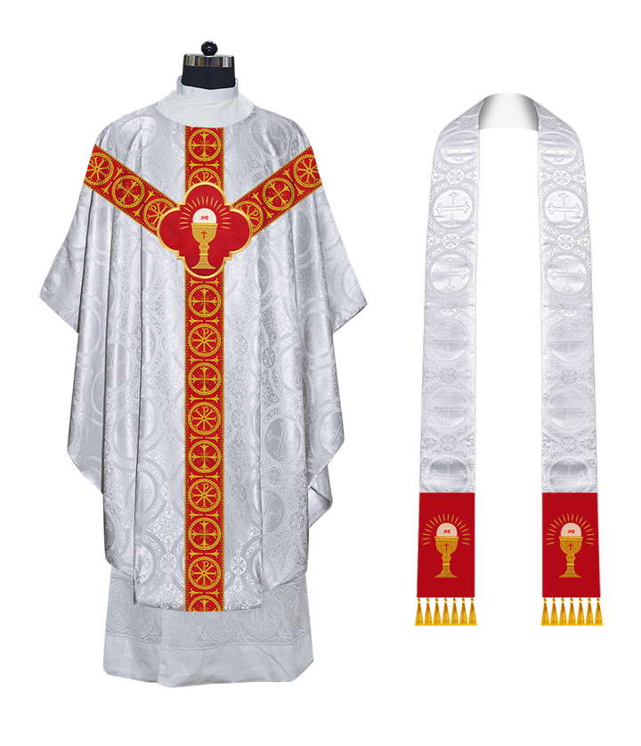 Gothic Chasuble Vestment with Y type braided orphrey