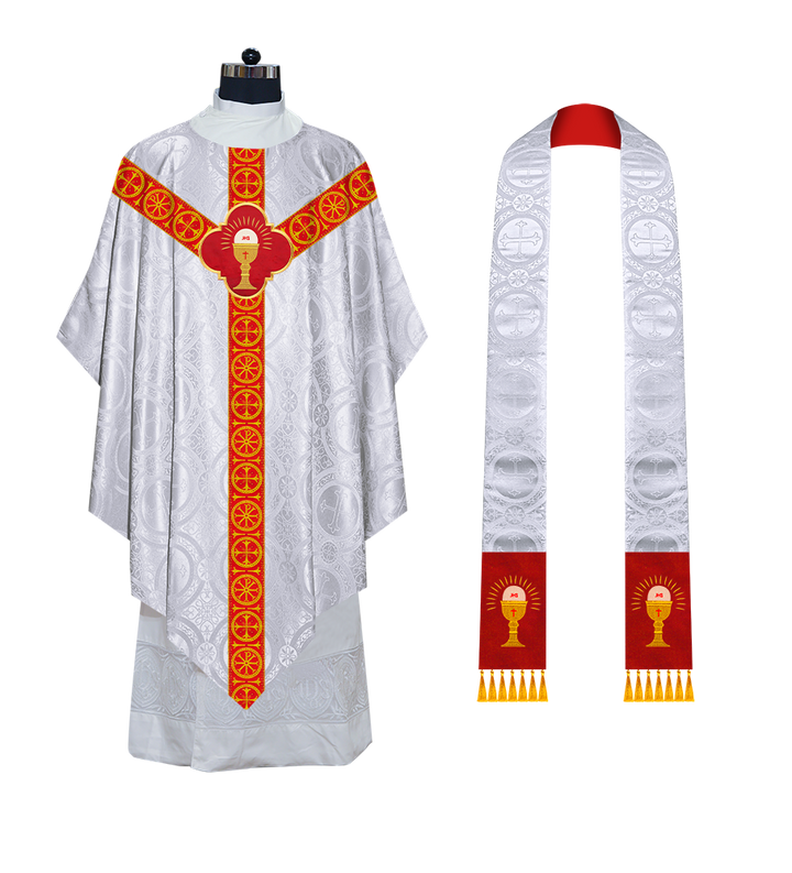 Divine Pugin Chasuble with Braided Lace Orphrey