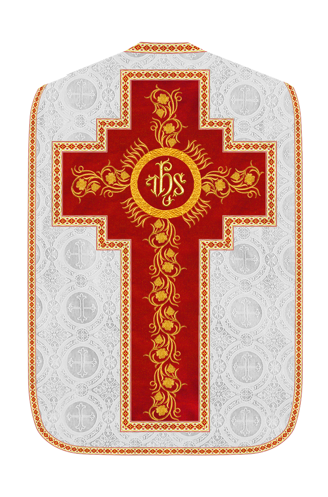 Roman Chasuble Vestment With Grapes Embroidery and Trims