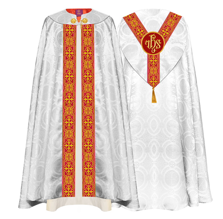 Gothic Cope Vestment with Y Type Braided Trims and Motifs