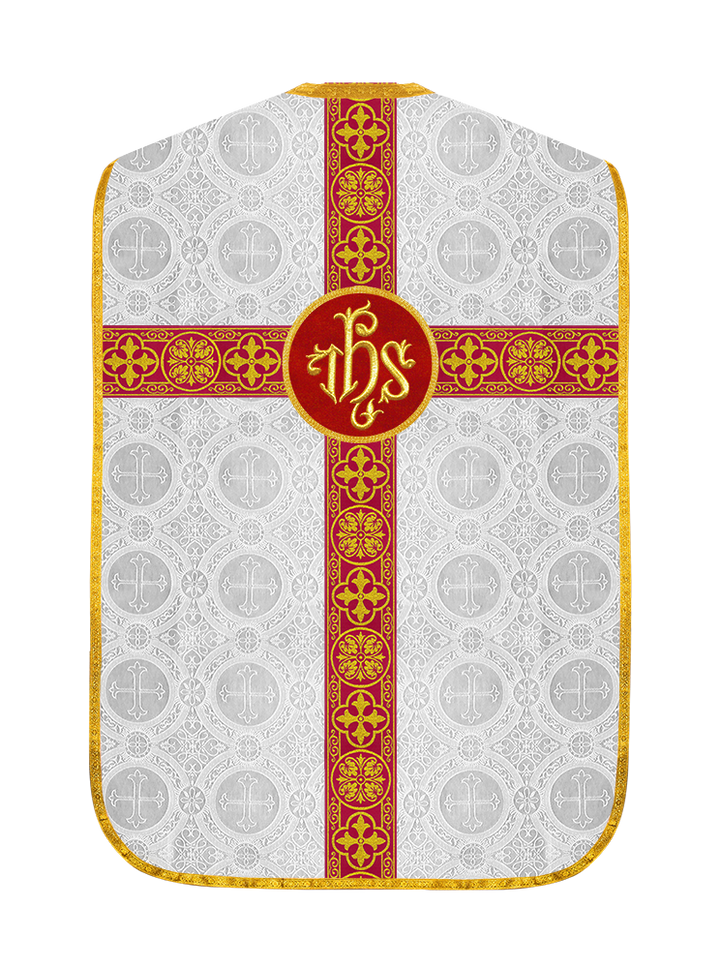 Fiddleback Vestment with Motif and woven Braided Trims