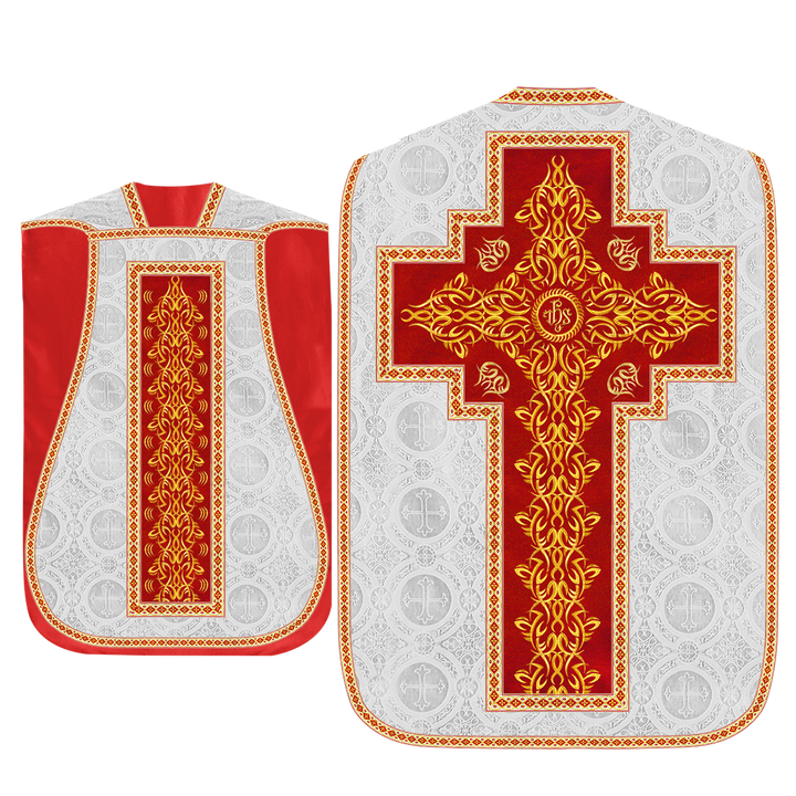 Set of Four Roman Chasuble with Embroidered Trims