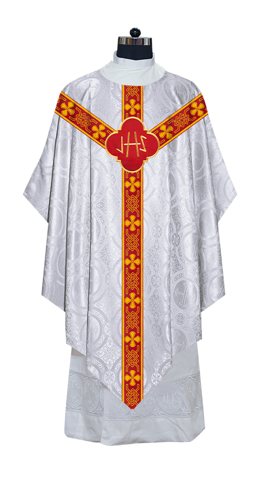 Pugin Chasuble with Braided Lace Orphrey