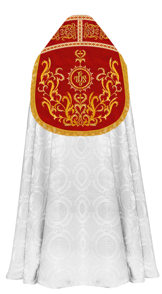 Roman Cope Vestment with Braid Embroidered Orphrey