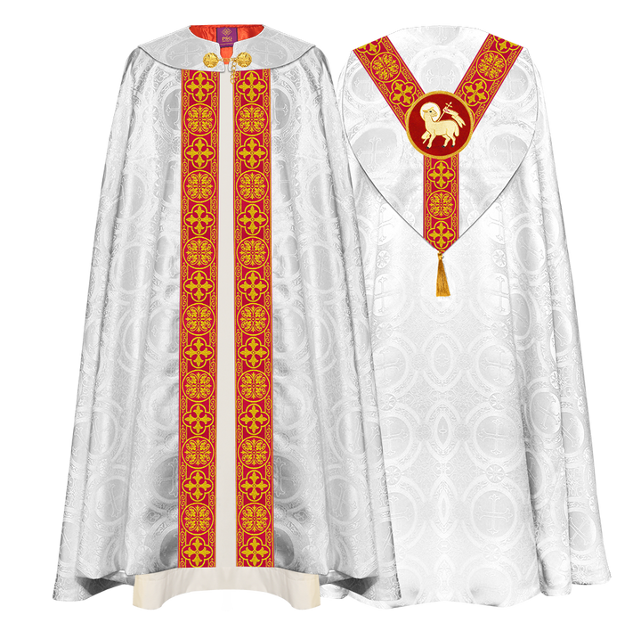 Gothic Cope Vestment with Y Type Braided Trims and Motifs