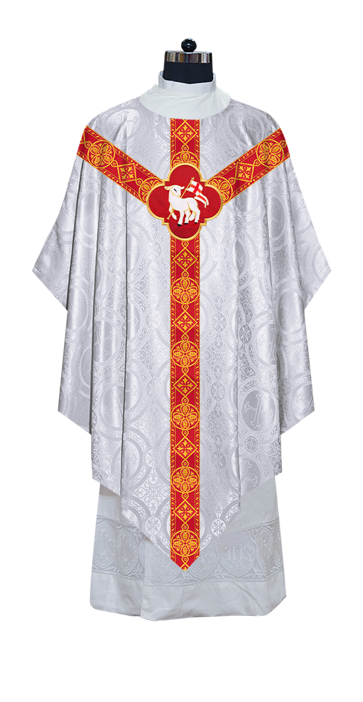 Pugin Chasuble with Braided Lace Orphrey