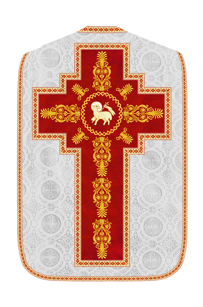 Roman Chasuble Vestments Adorned With Trims