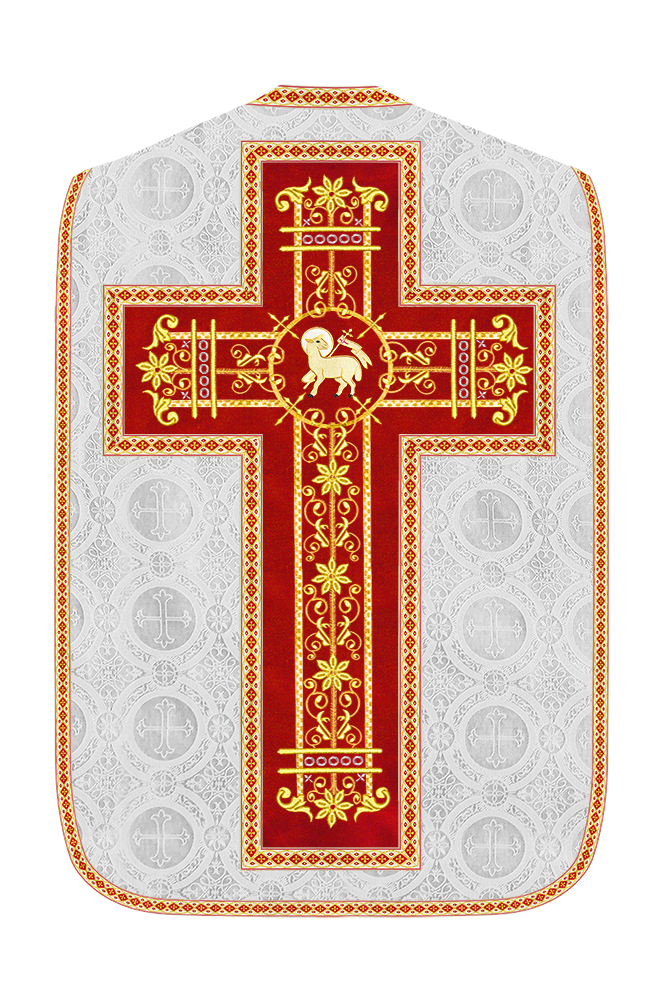 Roman Chasuble Vestment Enhanced With Orphrey and Trims