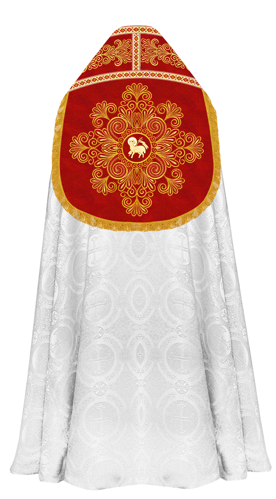 Roman Cope Vestment with Spiritual Motif and Adorned Embroidery