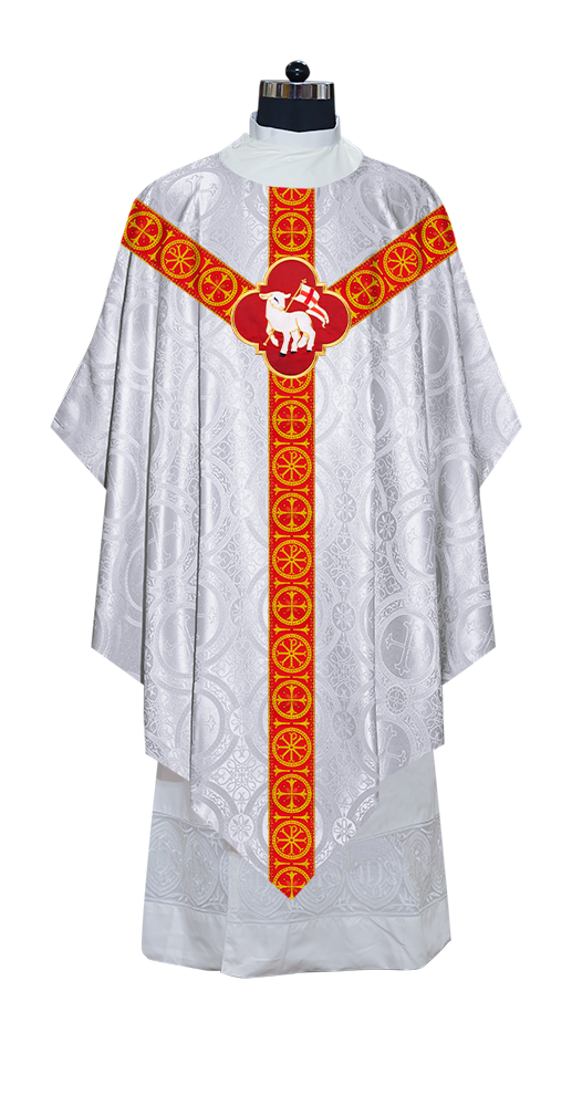 Divine Pugin Chasuble with Braided Lace Orphrey