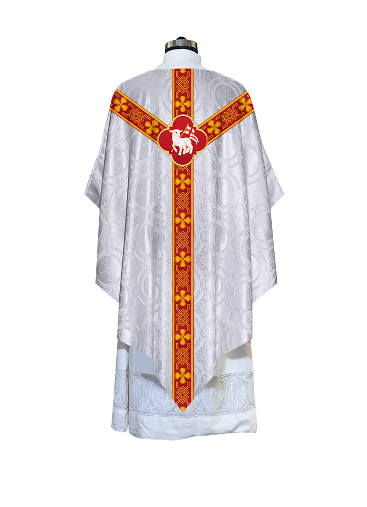 Pugin Chasuble with Braided Lace Orphrey