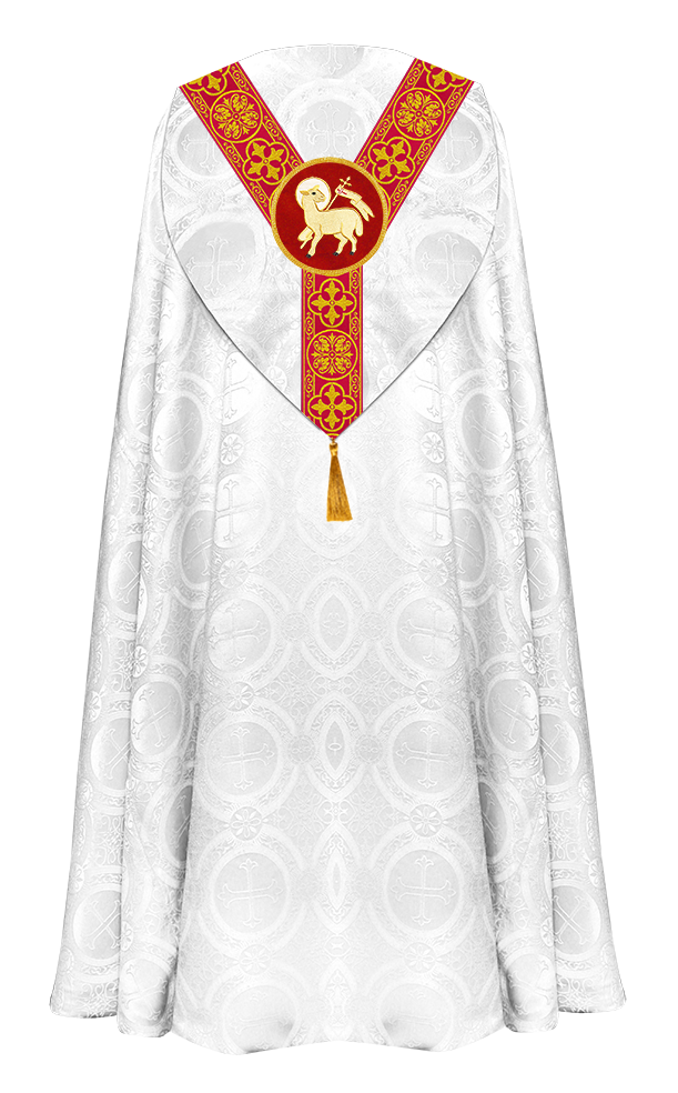 Gothic Cope Vestment with Y Type Braided Trims and Motifs