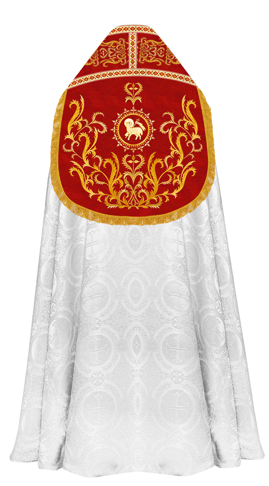 Roman Cope Vestment with Braid Embroidered Orphrey