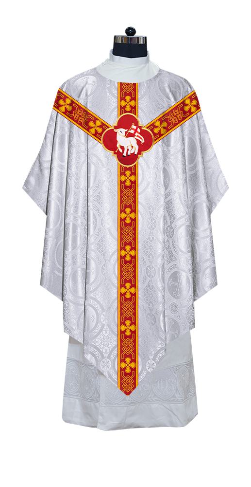 Pugin Chasuble with Braided Lace Orphrey