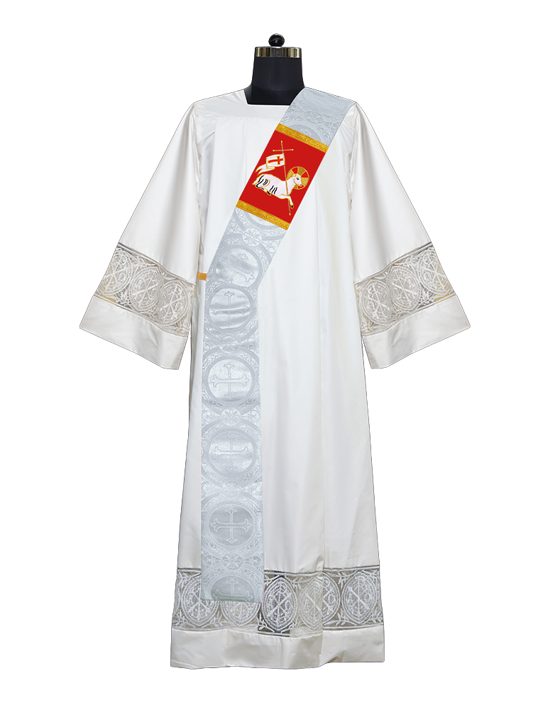 Deacon Stole with Embroidered Spiritual Lamb Motif