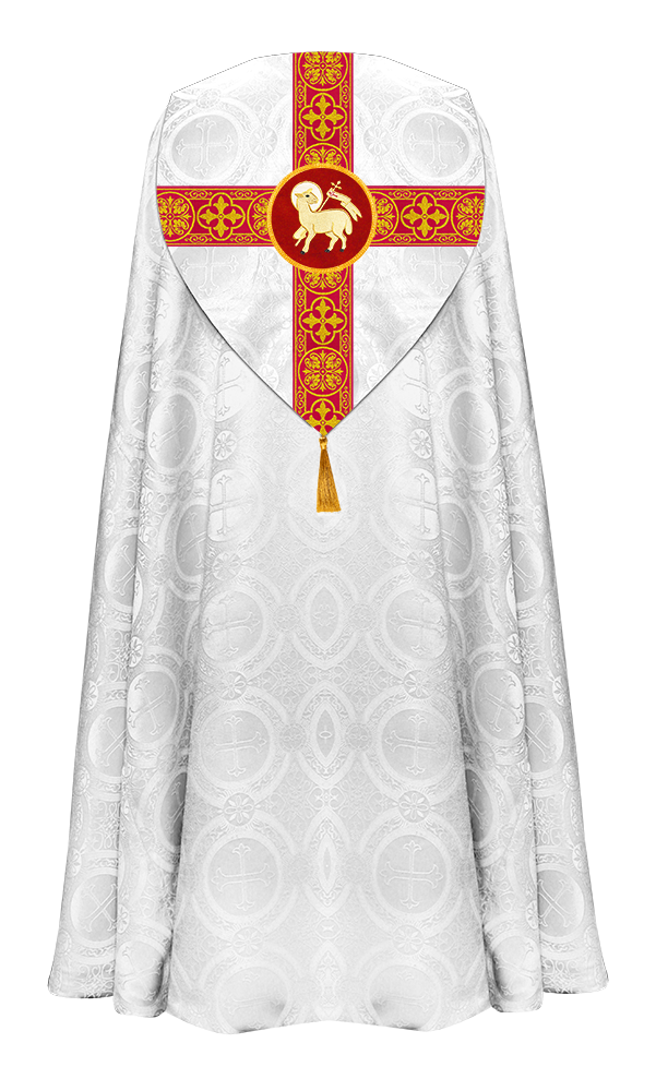 Gothic Cope Vestment with Cross type Braided Trims and motif