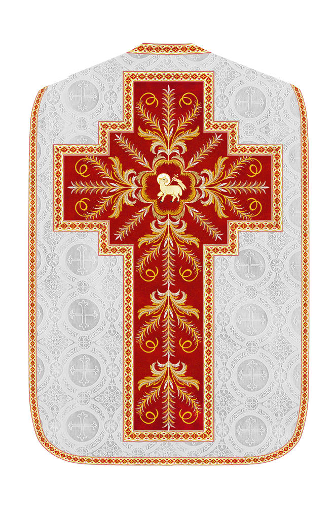 Roman Chasuble Vestment With Detailed Orphrey