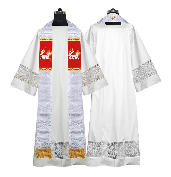 Embroidered LAMB Liturgical Clergy stole