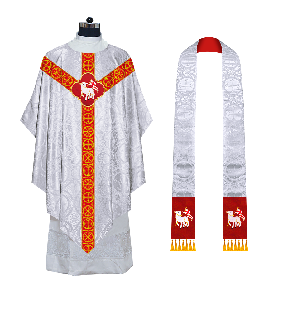 Divine Pugin Chasuble with Braided Lace Orphrey