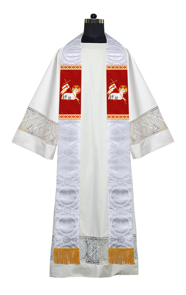 Embroidered LAMB Liturgical Clergy stole