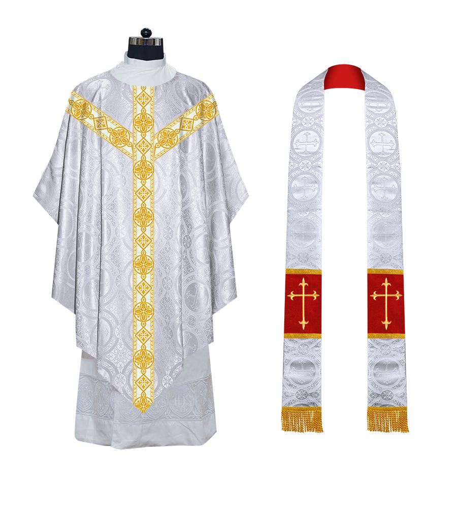 Pugin Chasuble with Braided Orphrey