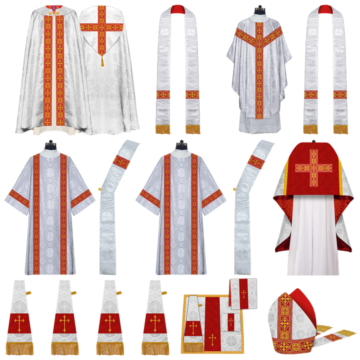 Gothic Highline Mass set Vestments with Adorned Woven Braids