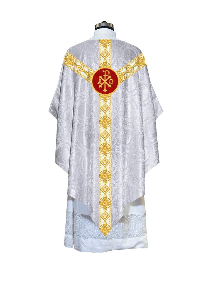 Traditional Pugin Style Chasuble Adorned with White Braids