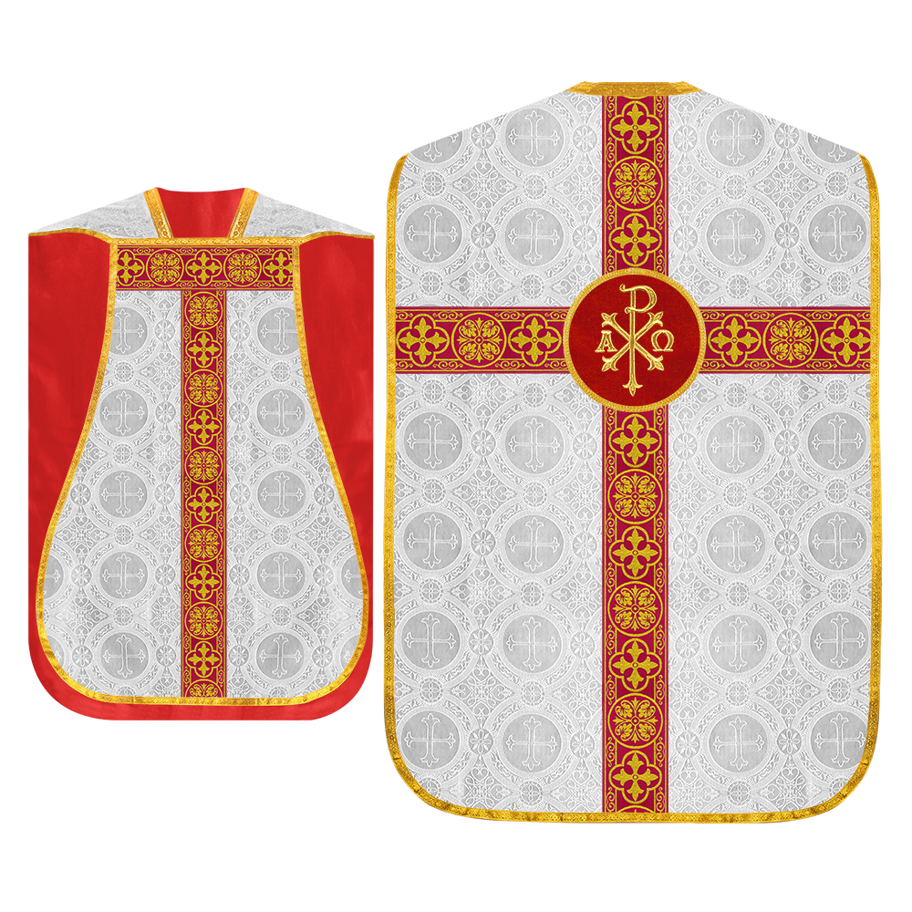 Fiddleback Vestment with Motif and woven Braided Trims