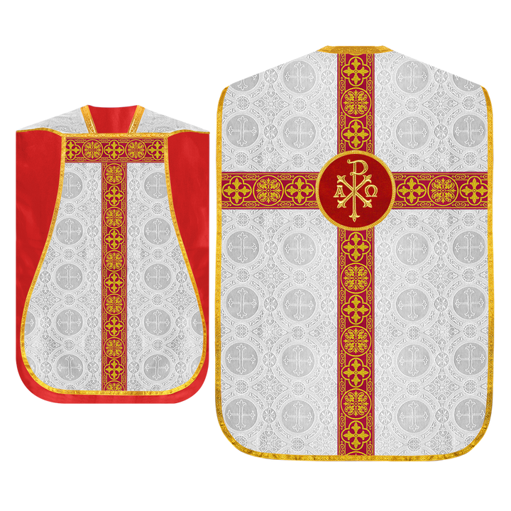 Fiddleback Vestment with Motif and woven Braided Trims