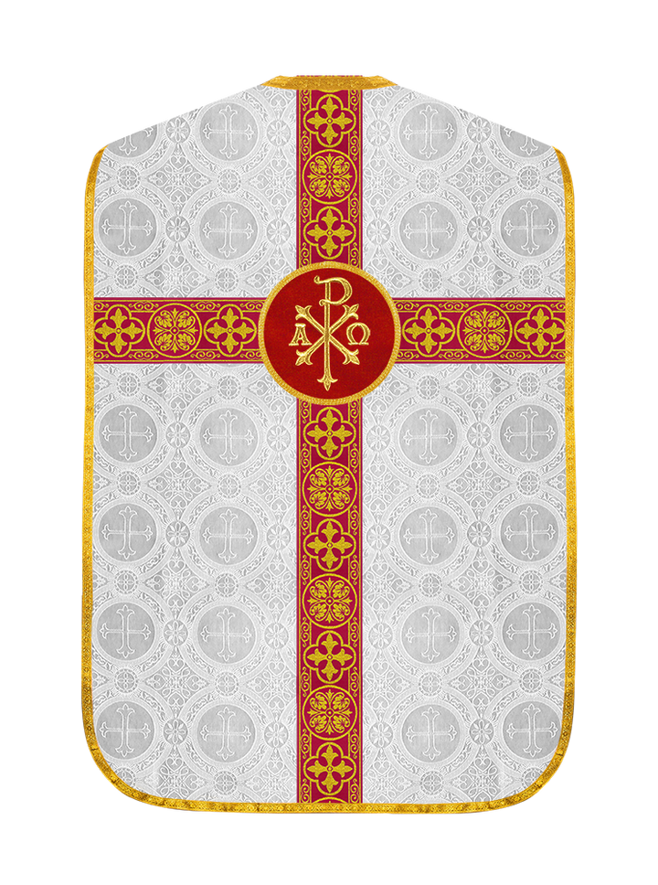 Fiddleback Vestment with Motif and woven Braided Trims