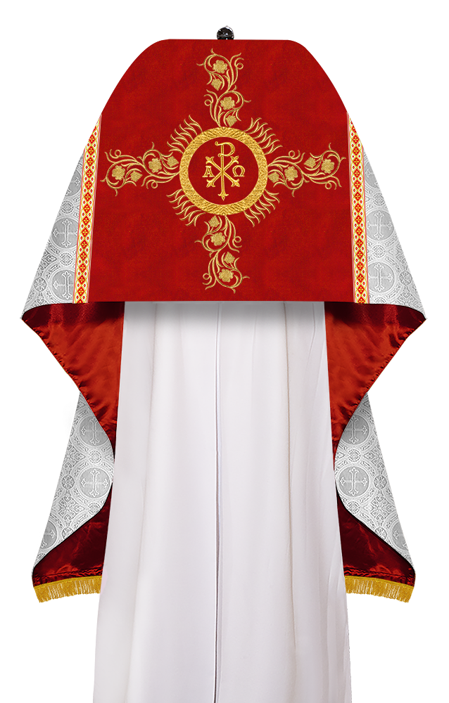 Humeral Veil Vestment with Grapes Embroidered Trims