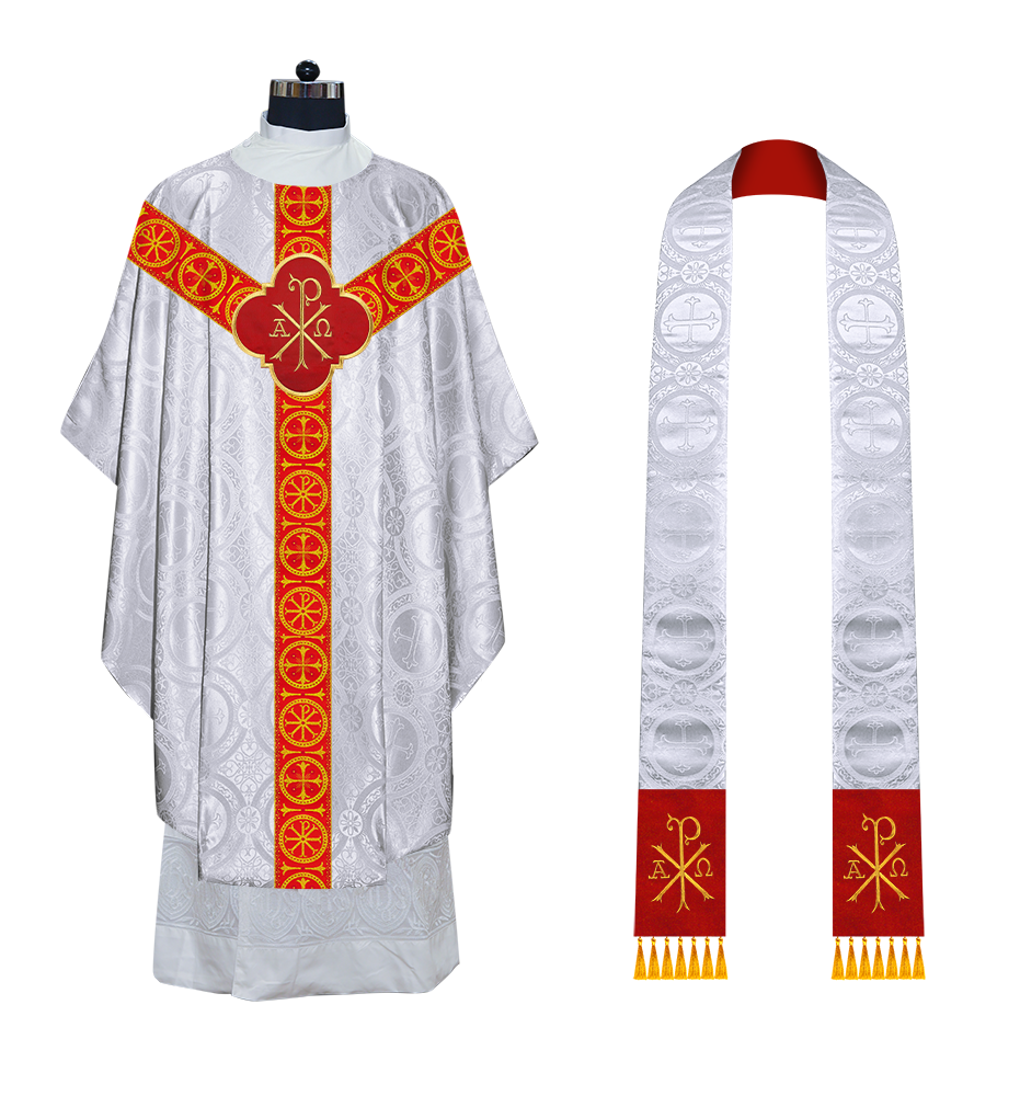 Gothic Chasuble Vestment with Y type braided orphrey