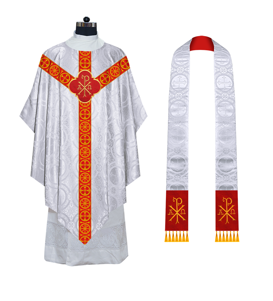 Divine Pugin Chasuble with Braided Lace Orphrey