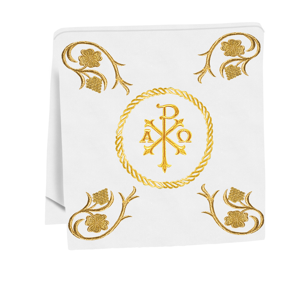 Embroidered Altar Cloth Embellished with Spiritual Motifs