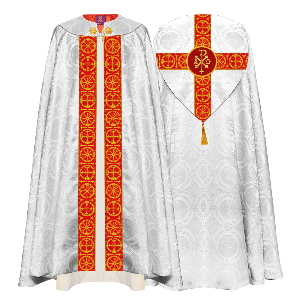 Gothic Cope Vestment with Cross Type Braided Motif