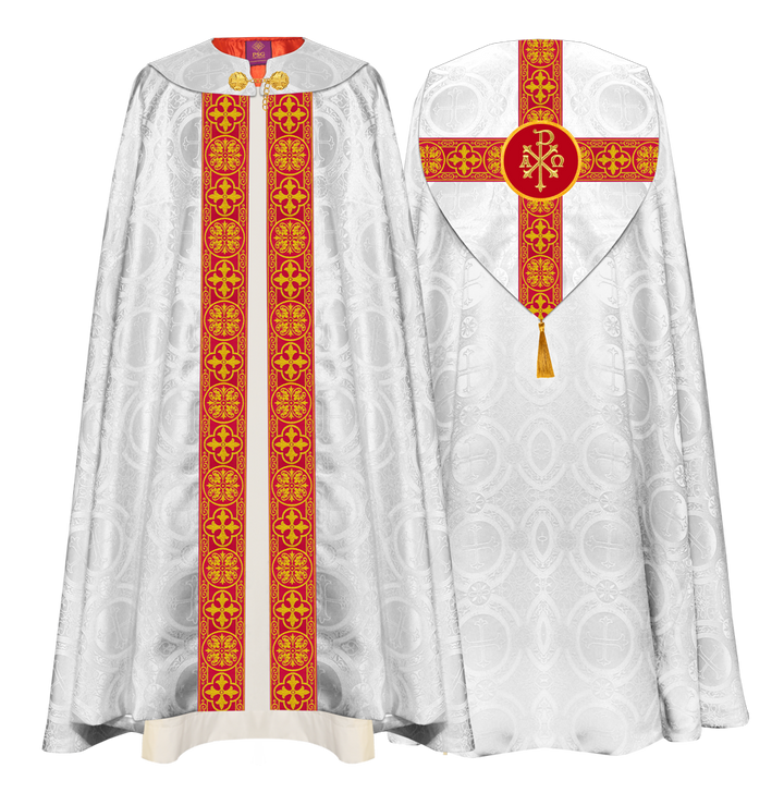 Gothic Cope Vestment with Cross type Braided Trims and motif