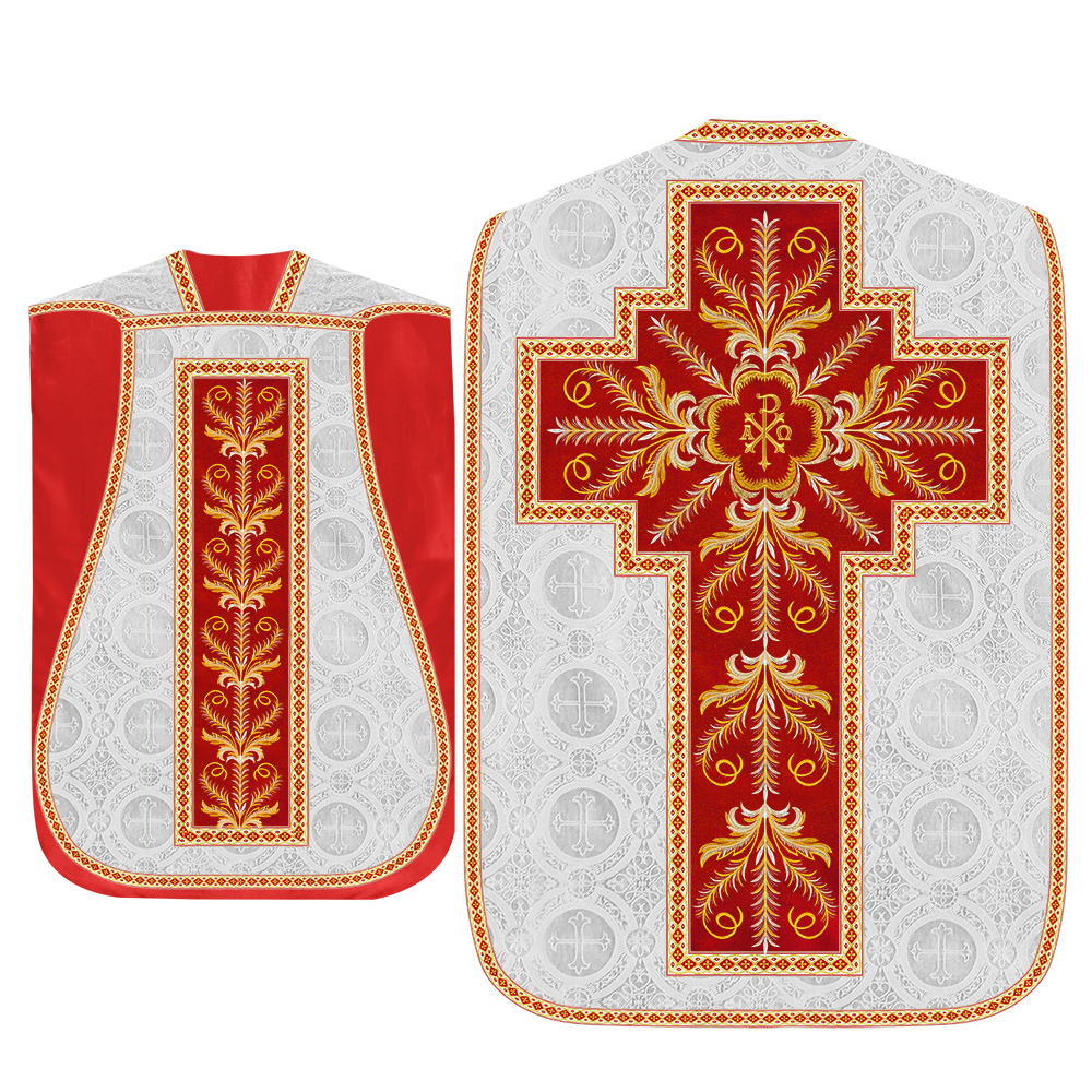 Roman Chasuble Vestment With Detailed Orphrey