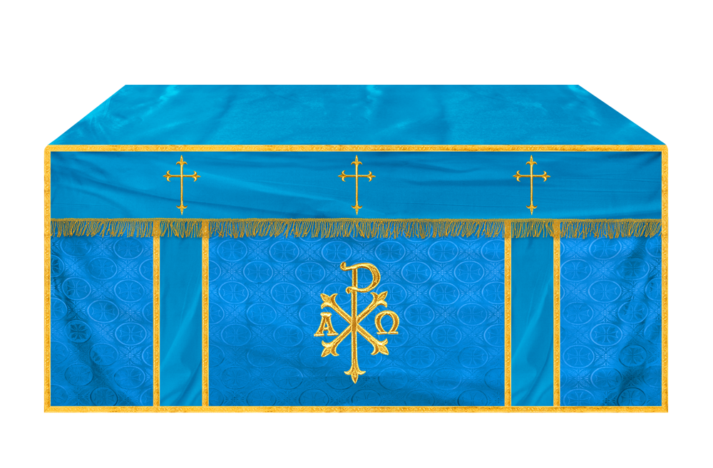 Church Altar Cloth with Embroidered PAX and Cross