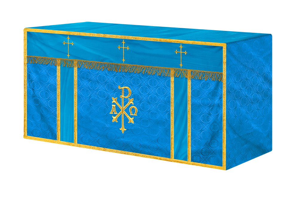 Church Altar Cloth with Embroidered PAX and Cross