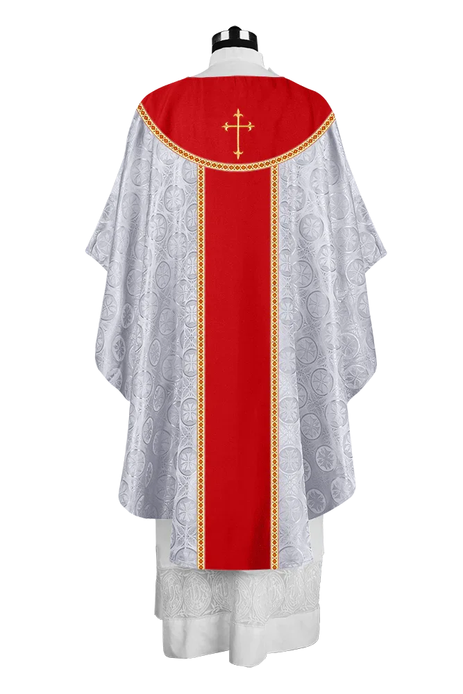 Ornate Gothic Chasuble with embroidered Cross Motif