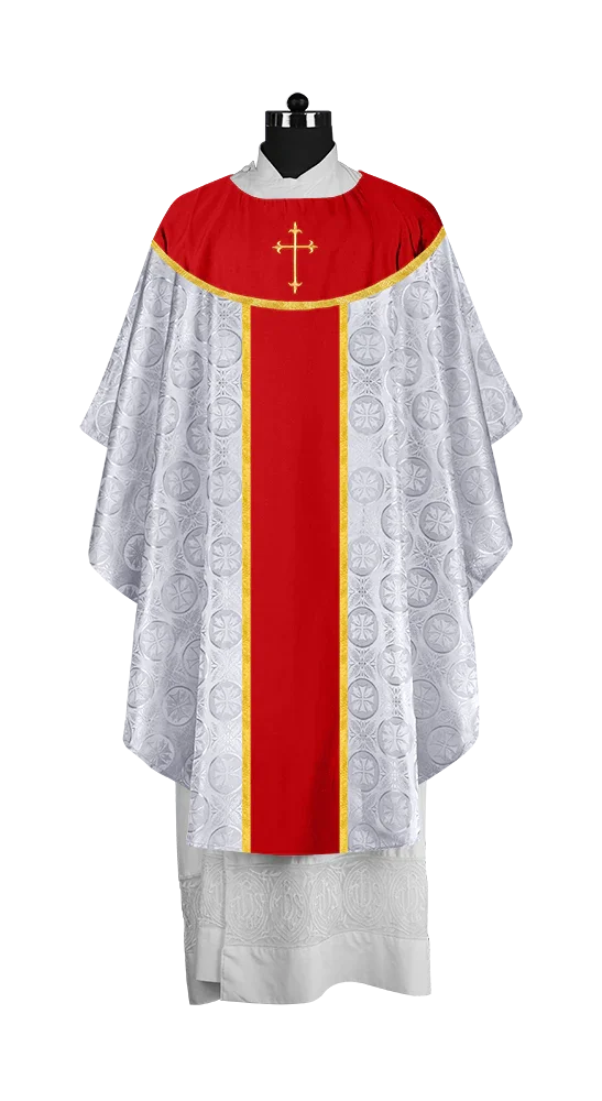 Ornate Gothic Chasuble with embroidered Cross Motif