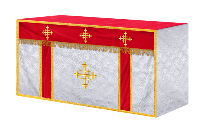 Liturgical Altar Cloth with Jerusalem Cross Motif