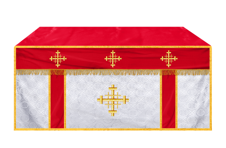 Liturgical Altar Cloth with Jerusalem Cross Motif