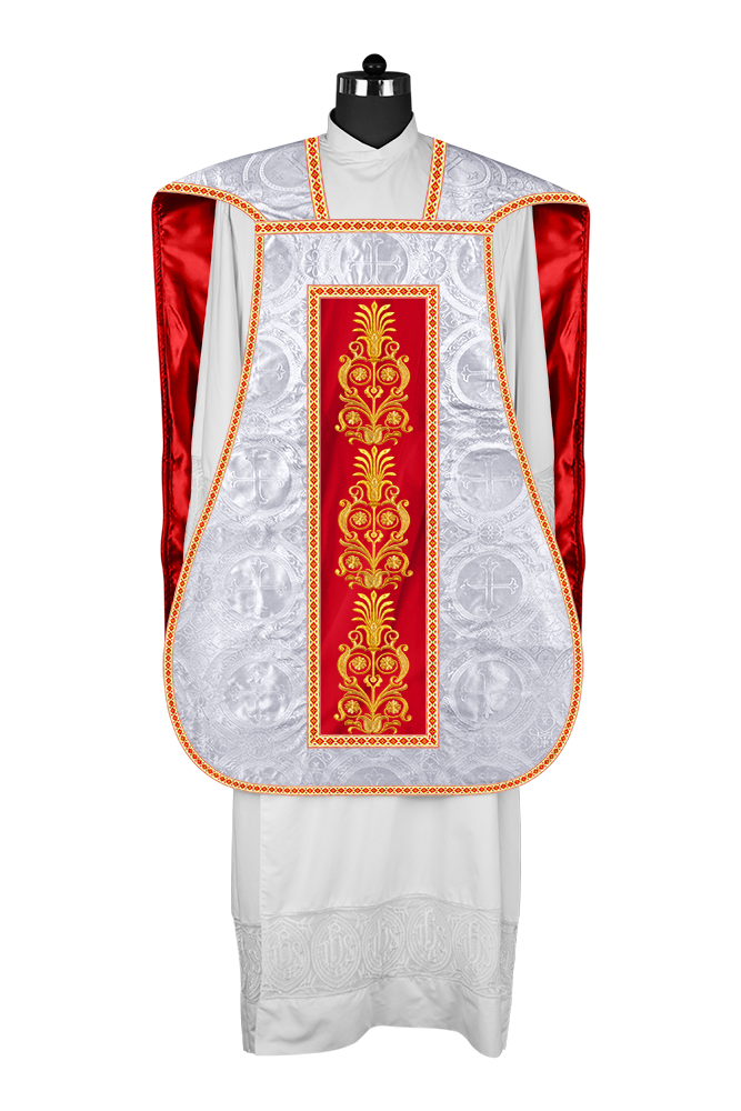 Roman Chasuble Vestments Adorned With Trims